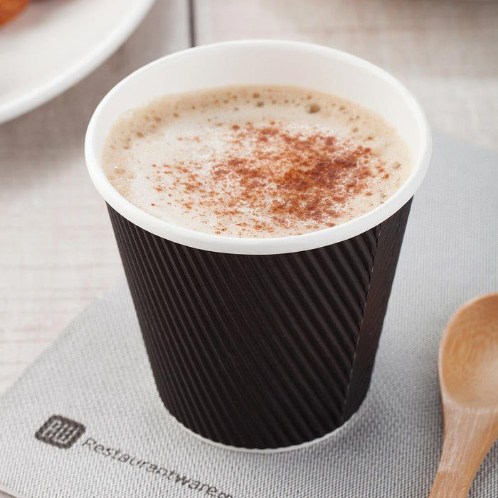 8-OZ Hot Beverage Cups with Ripple Wall Design Eco-Friendly Recyclable Paper Takeout Coffee Cup 500 CT - Eco Trade Company