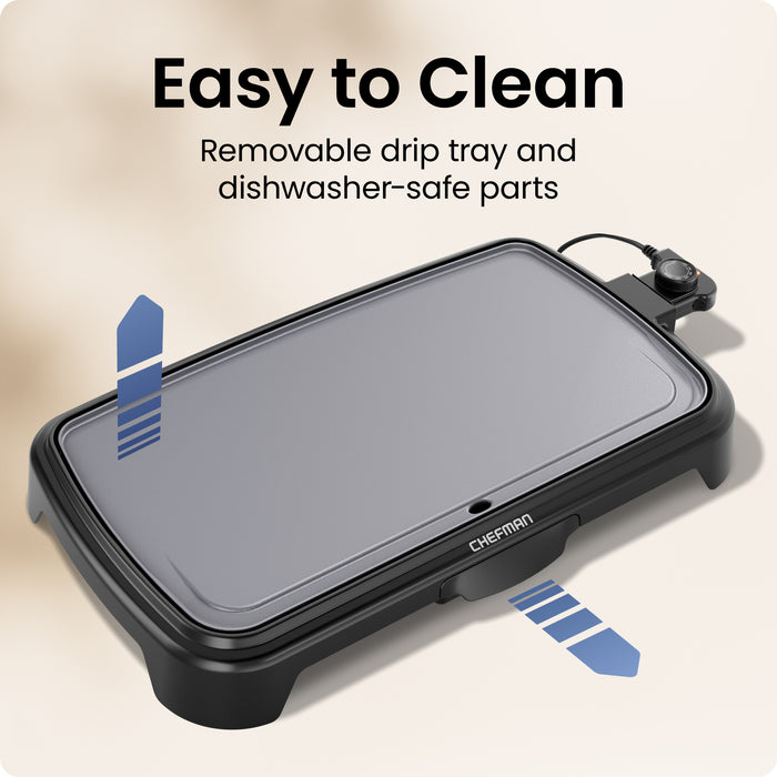 All-Purpose 10" x 20" Nonstick Extra-Large Griddle, Grey
