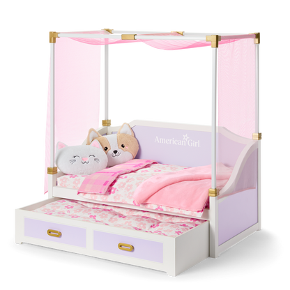 All Set for Sleepovers Canopy Bed for 18-inch Dolls