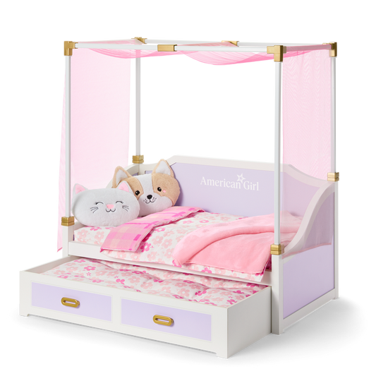 All Set for Sleepovers Canopy Bed for 18-inch Dolls