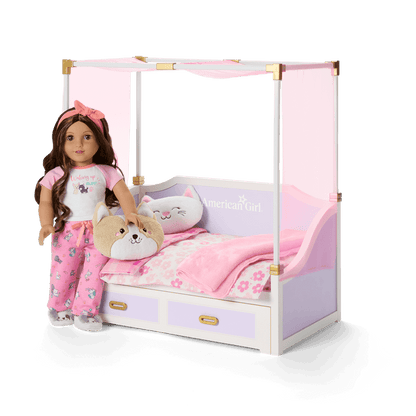 All Set for Sleepovers Canopy Bed for 18-inch Dolls