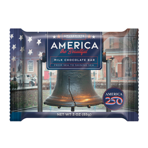 Amusemints America 250 Milk Chocolate Candy Bar - 12 Count 3 OZ