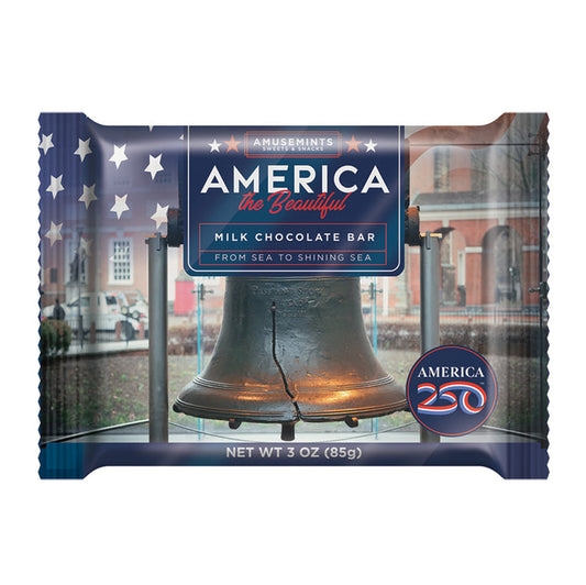 Amusemints America 250 Milk Chocolate Candy Bar - 12 Count 3 OZ