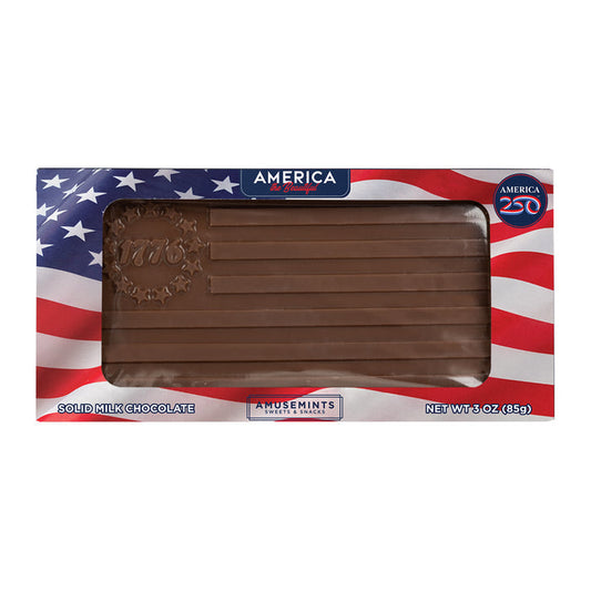 Amusemints America Betsy Ross Flag Milk Chocolate Window Box - 12 Count