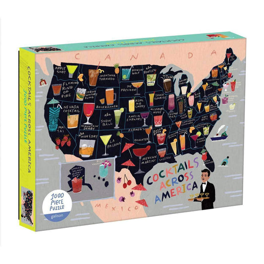 Anne Bentley Cocktail Map Of The USA 1000 Piece Puzzle 1000 Piece Puzzles Galison