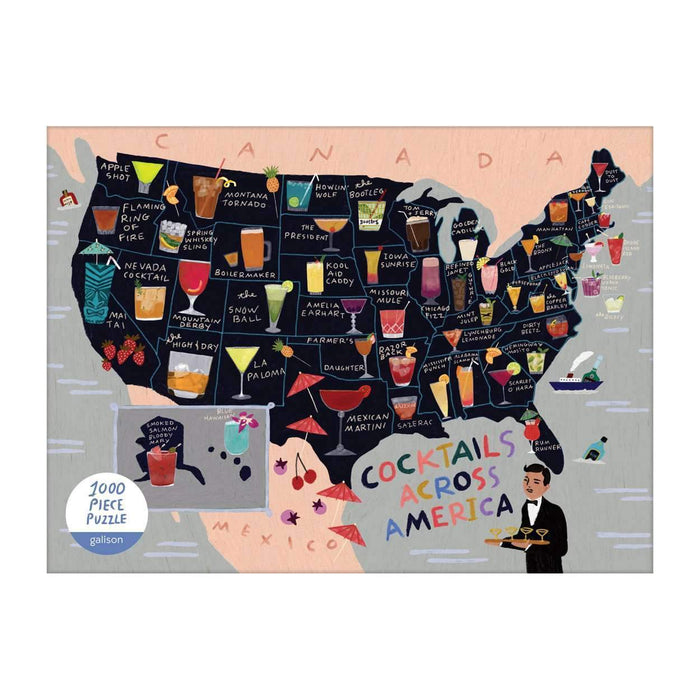 Anne Bentley Cocktail Map Of The USA 1000 Piece Puzzle 1000 Piece Puzzles Galison