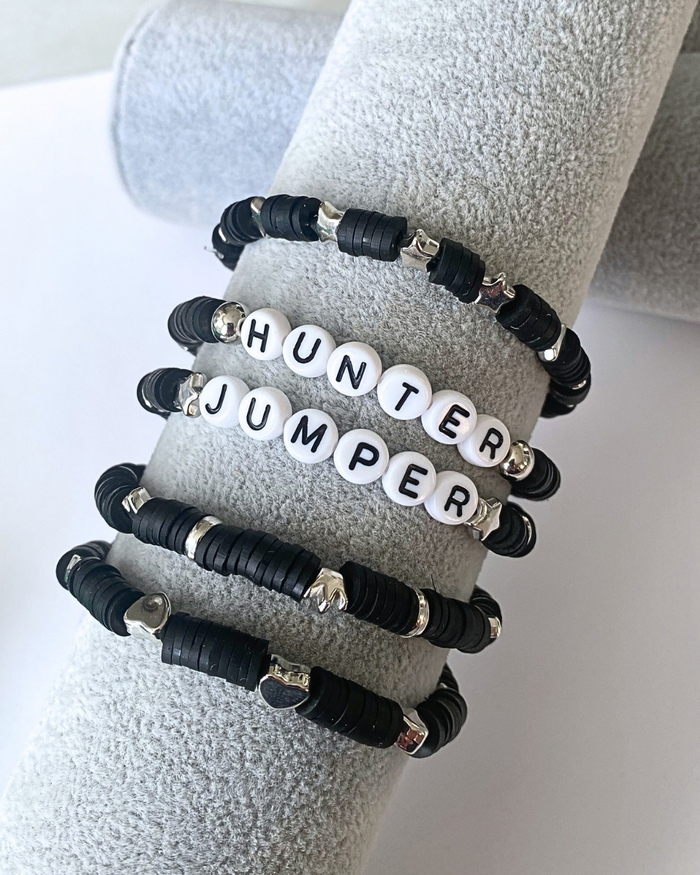 Arenas Tour Bracelet Stack: Hunter Jumper Black/Silver • NEW