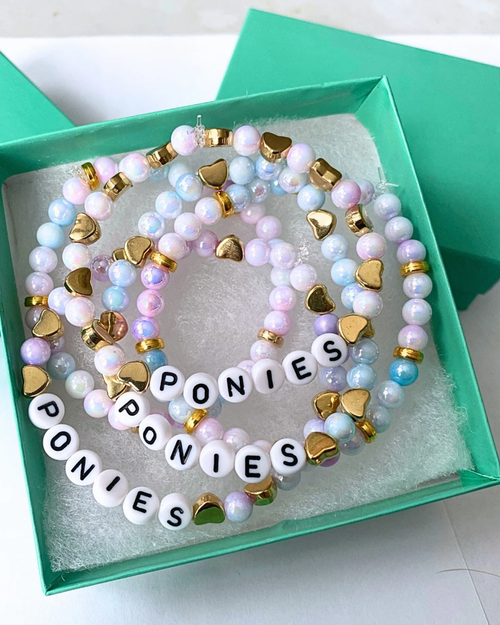 Arenas Tour Bracelet Stack : Ponies Ponies Ponies Pastel/Gold • NEW