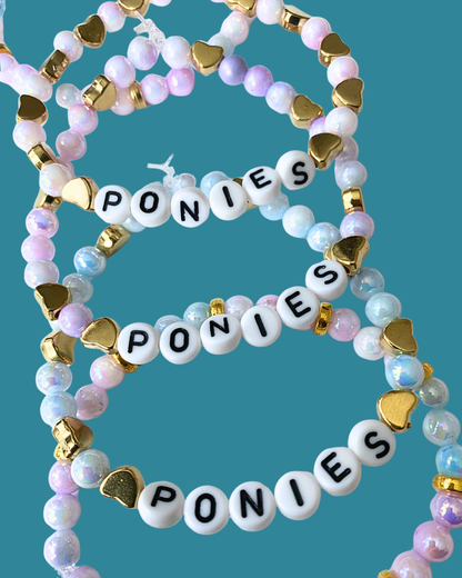 Arenas Tour Bracelet Stack : Ponies Ponies Ponies Pastel/Gold • NEW