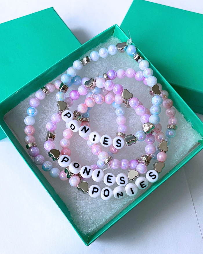 Arenas Tour Bracelet Stack: Ponies Ponies Ponies Pastel/Silver • NEW
