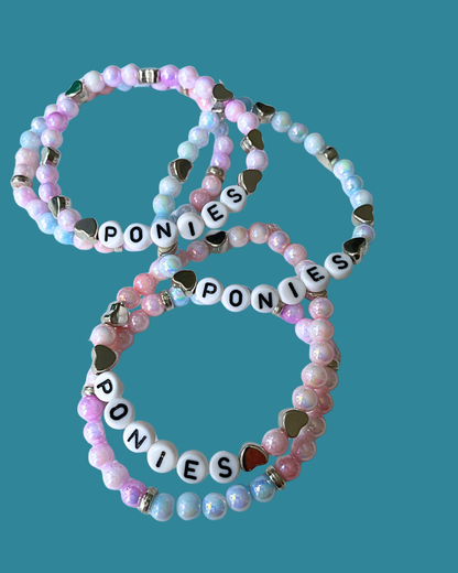 Arenas Tour Bracelet Stack: Ponies Ponies Ponies Pastel/Silver • NEW