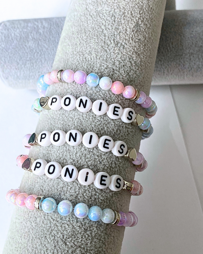 Arenas Tour Bracelet Stack: Ponies Ponies Ponies Pastel/Silver • NEW