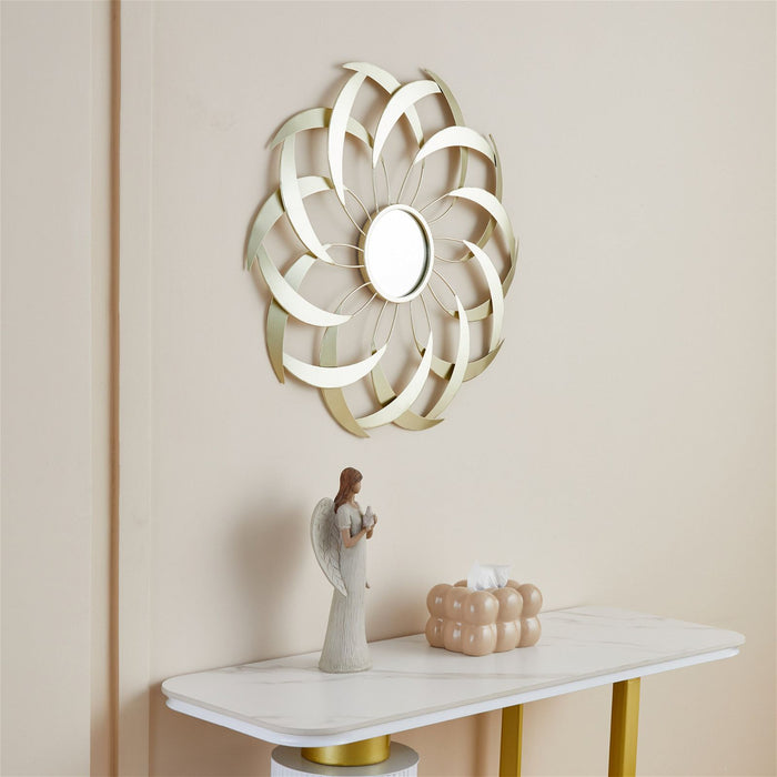 ARI Mirror 700mm Stylized Leaf Design Gold by Criterion -Home Living Store - -