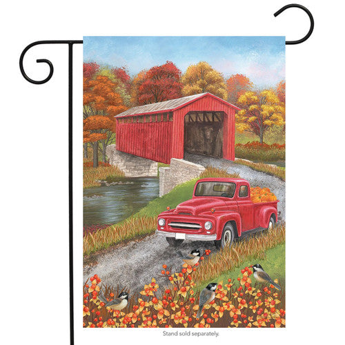 Autumn Bridge Garden Flag