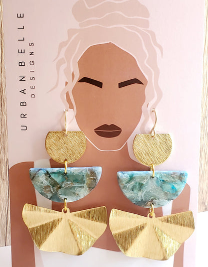 AVA Fan Statement Earrings 14K Gold Filled - Botanical Bloom