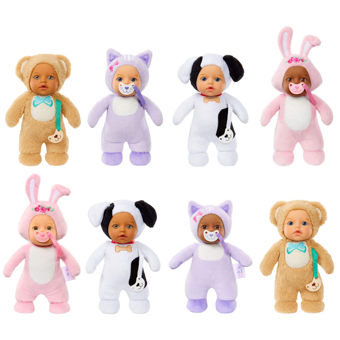 All eight BABY born Cozy Cuties Soft Baby Dolls
