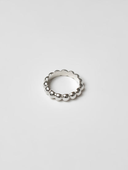 Wolf Circus Unisex Men's Everyday Unisex Stackable Bold Beaded Ball Ring 925 Sterling Silver | Ball Ring in Sterling Silver-Rings-wolfcircus.com