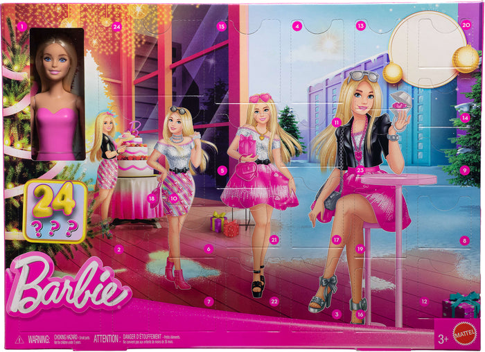 Barbie Fashion Doll Holiday Advent Calendar with 24 Clothing and Accessory Surprises