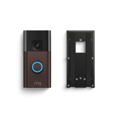 Venetian Bronze:Battery Video Doorbell + No-Drill Mount
