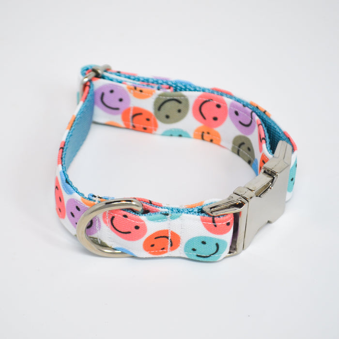 Be Happy (Bright) Eco Canvas Dog Collar