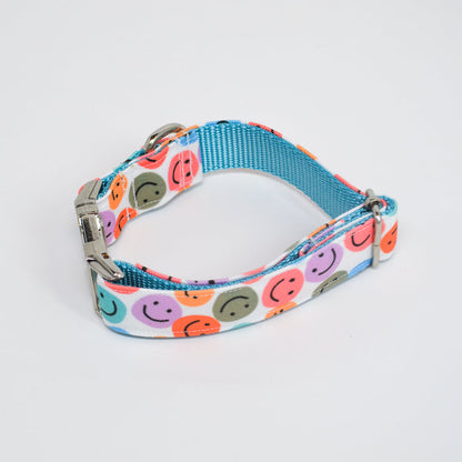 Be Happy (Bright) Eco Canvas Dog Collar