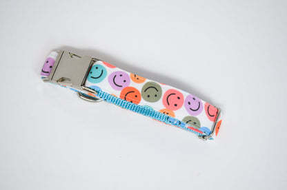 Be Happy (Bright) Eco Canvas Dog Collar