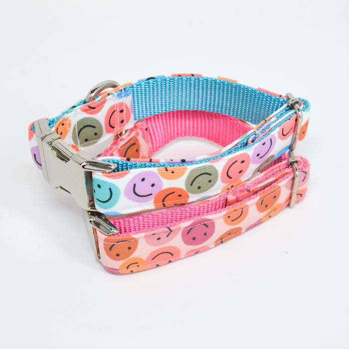 Be Happy (Bright) Eco Canvas Dog Collar