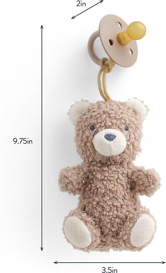 Bitzy Pal™ - Pacifier w/ Natural Rubber Nipple and Soft Cotton Lovey (Bear)