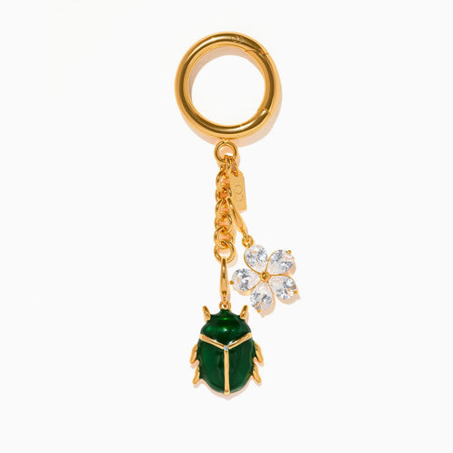 Beetle Flower Bag Charm