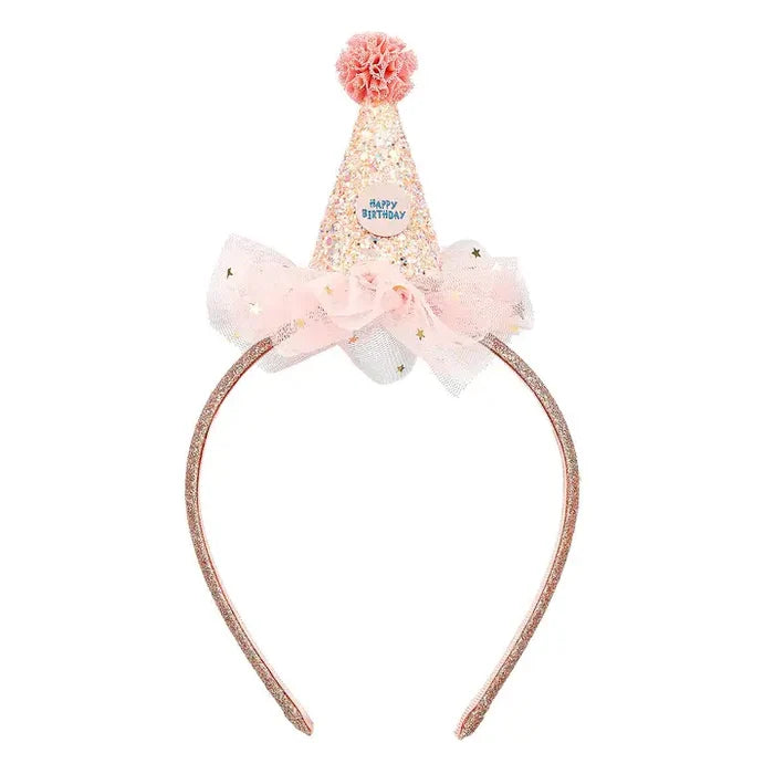 Birthday Crown Gold/Pink Glitter