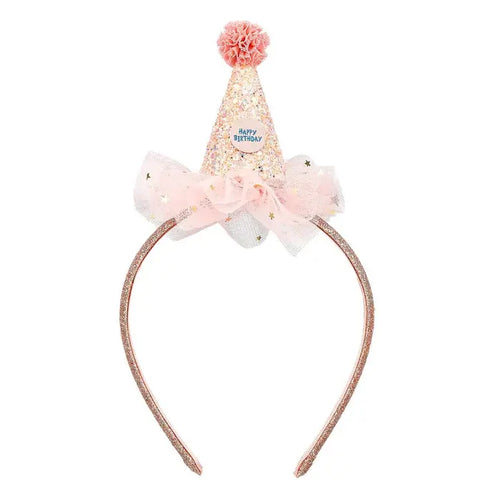 Birthday Crown Gold/Pink Glitter