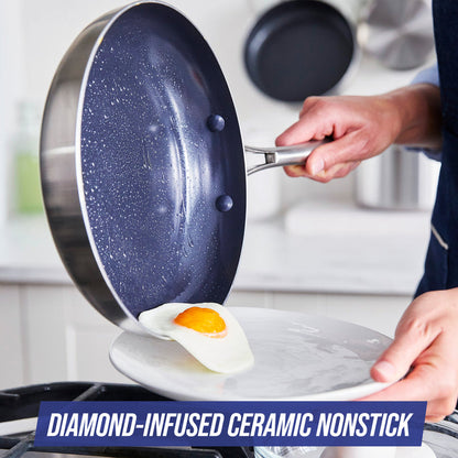 Blue Diamond Clad Pro 10-Piece Cookware Set