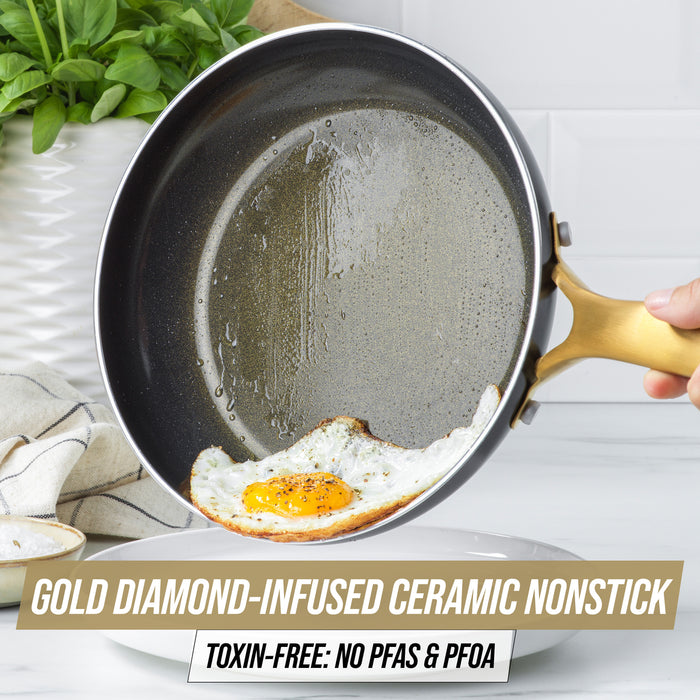 Blue Diamond Gold 14-Piece Cookware Set
