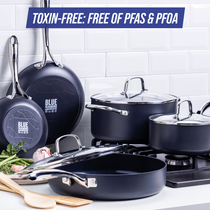 Blue Diamond Hard Anodized Pro 10-Piece Cookware Set