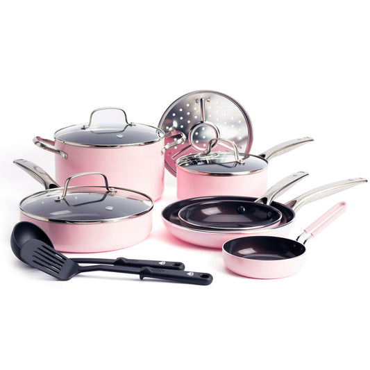 Blue Diamond Pink 12-Piece Cookware Set
