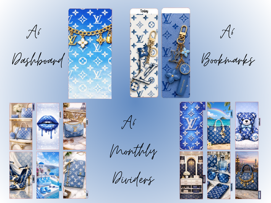 Blue L | Monthly Dividers Bundle | A6 Rings | Set of 15