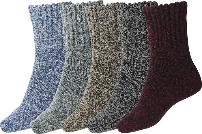 Medium / Black Blue Brown Green Red -5 Pairs