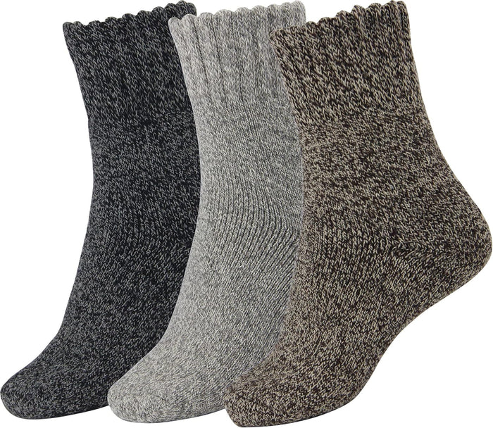 Medium / Black Brown Gray -3 Pairs