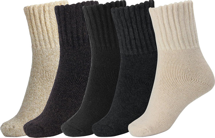 Medium / Black Cream Gray Beige Brown -5 Pairs
