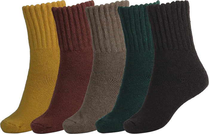 Medium / Brown Red Green Yellow Khaki -5 Pairs