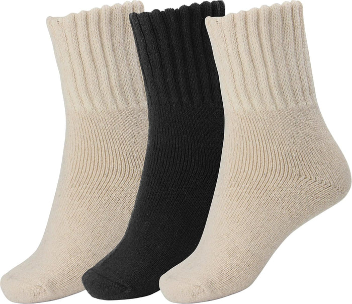 Medium / Cream Cream Black -3 Pairs