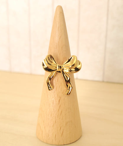 Bow Ribbon Statement Ring - Gold/Silver