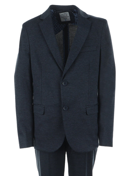 Boy's Fashion Soho Stretch Suit - Navy on Charcoal