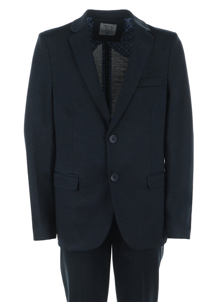 Boy's Fashion Soho Stretch Suit - Navy Plaid