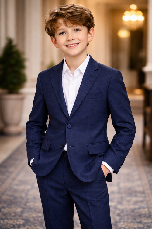 Boy's Fashion Soho Stretch Suit - Navy