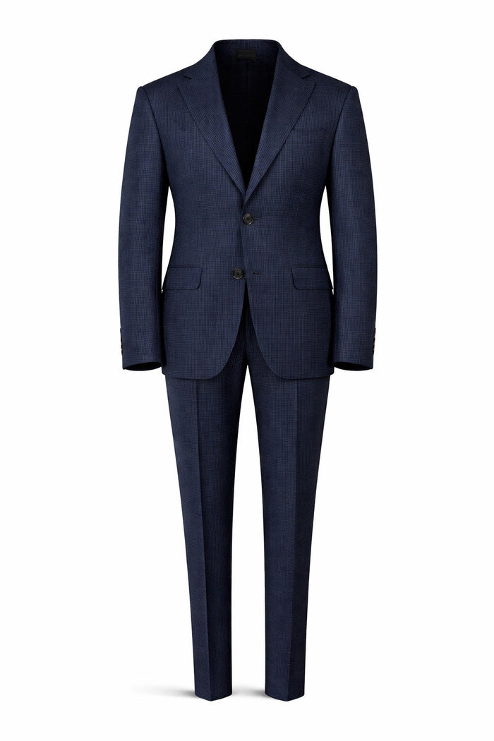 Boy's Flex Fashion Suit - Blue Houndstooth