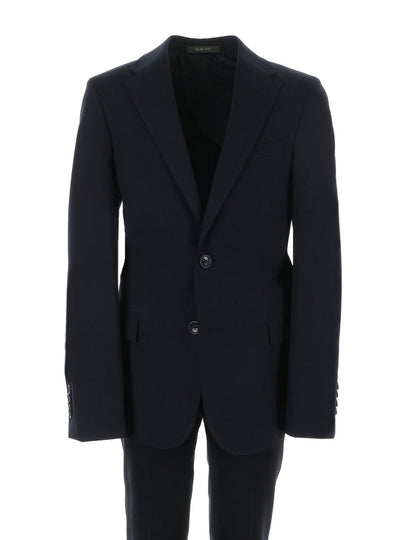 Boy's Flex Navy Checked Fashion Suit