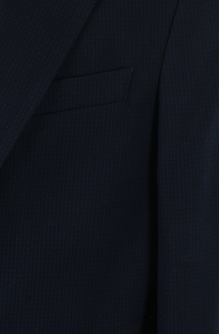 Boy's Flex Navy Checked Fashion Suit