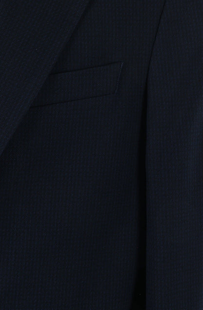 Boy's Flex Navy Checked Fashion Suit