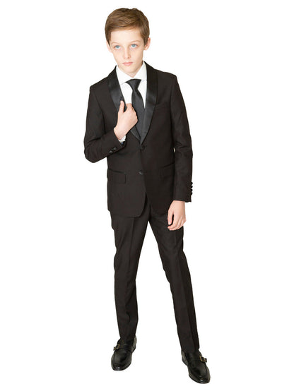 Boy's Shawl Lapel Tuxedo - Black